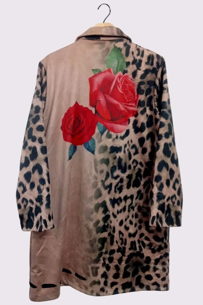 Multi Pattern Oversized Long Coat