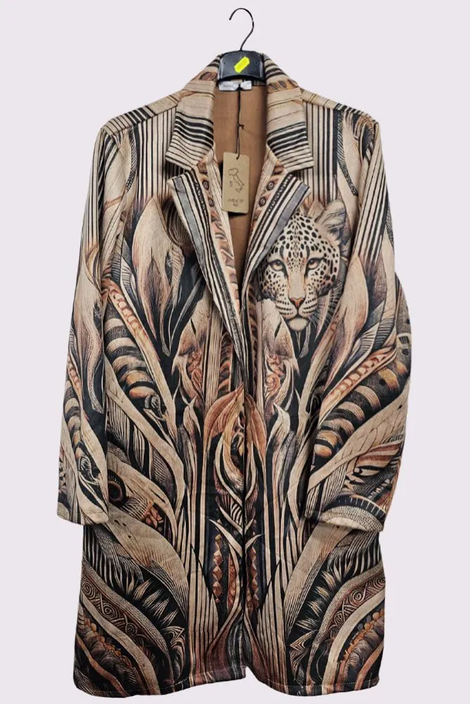 Multi Pattern Oversized Long Coat