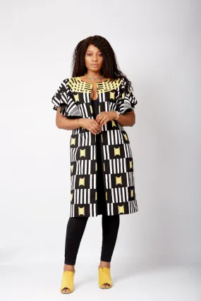 New In Embellished Audre African Print Midi Jacket