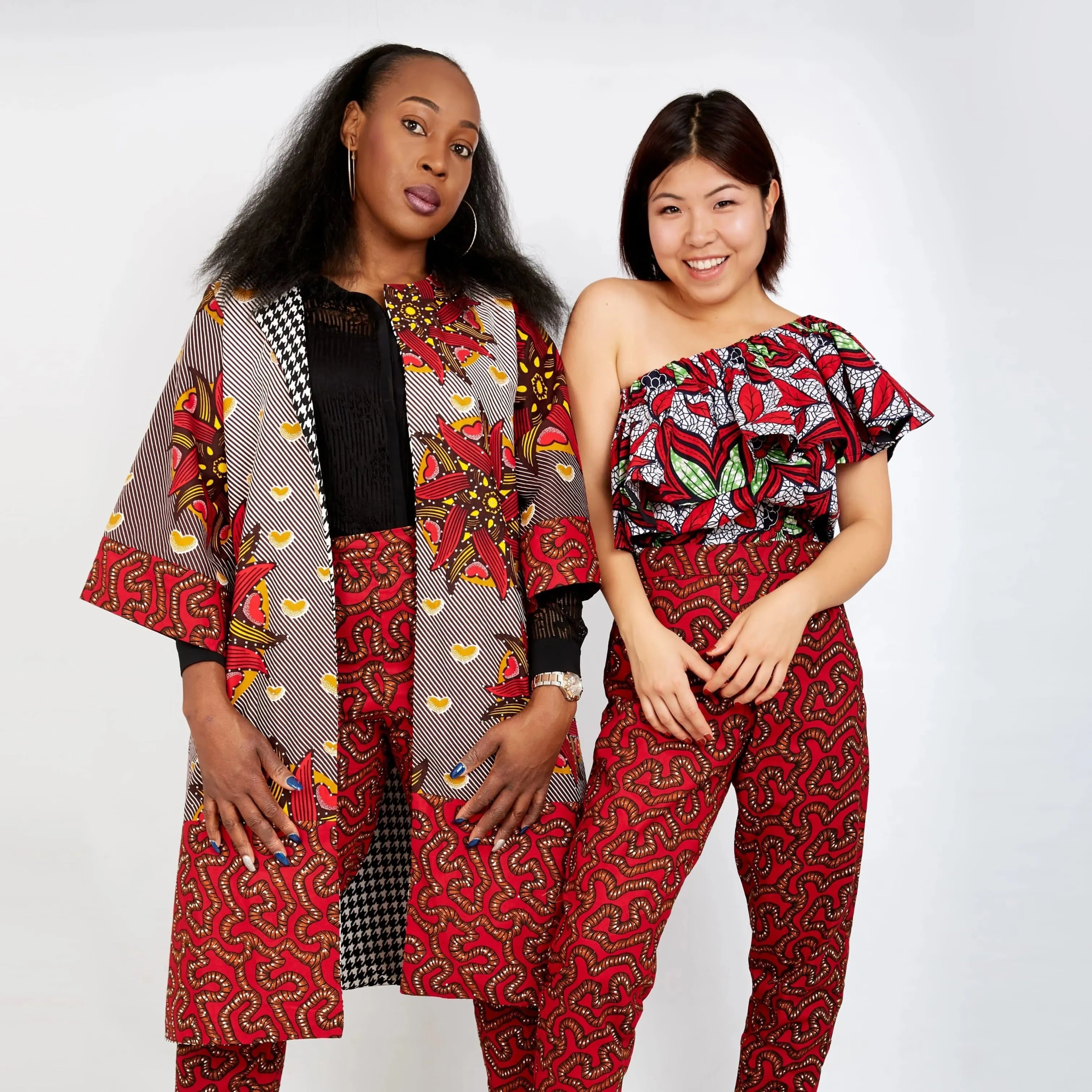 New In Embellished Kolia African Ankara Combo Print Midi Jacket (matching Trouser sold separately)