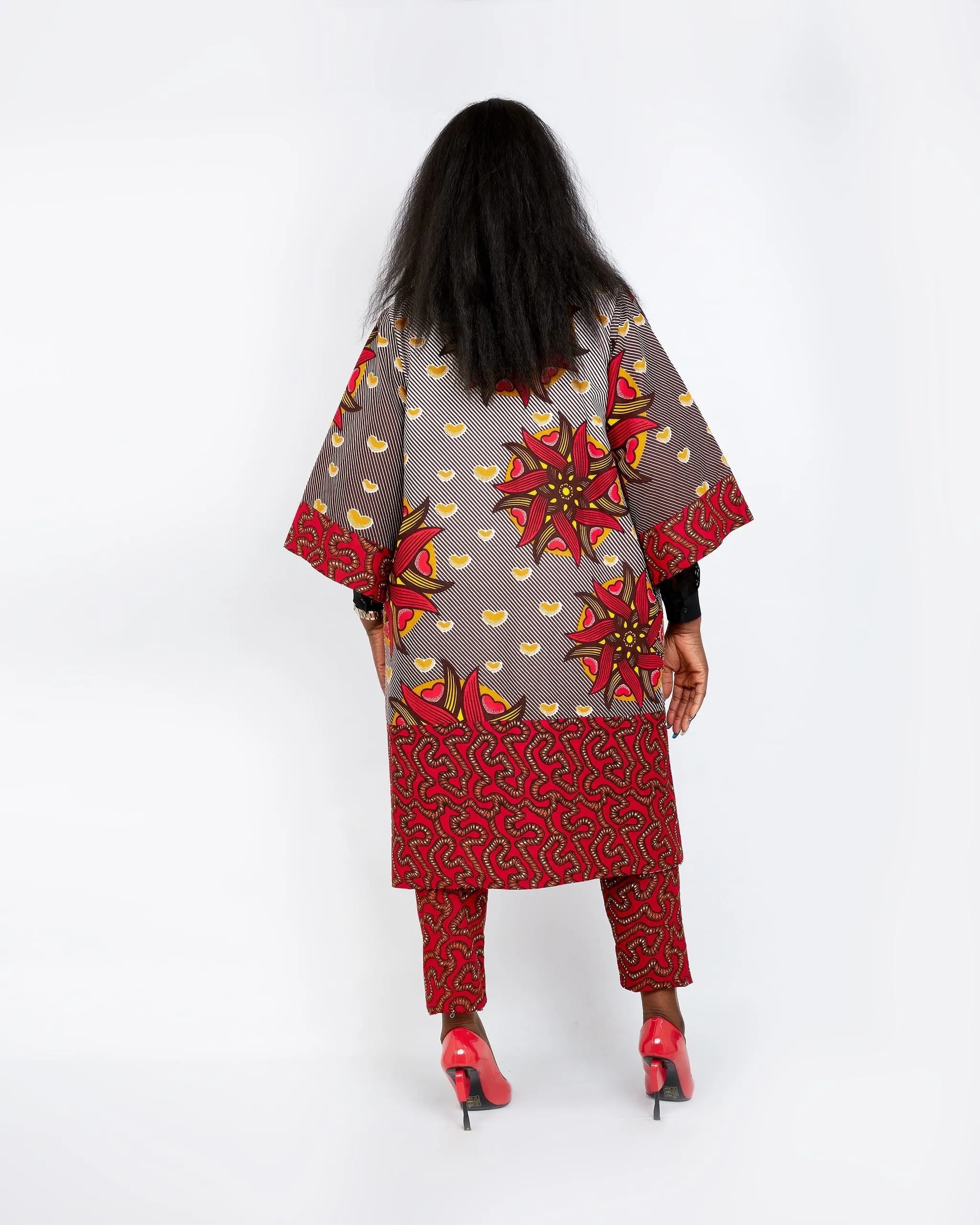 New In Embellished Kolia African Ankara Combo Print Midi Jacket (matching Trouser sold separately)