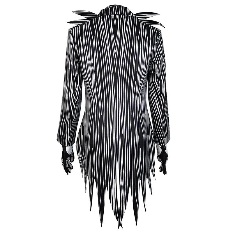 Nightmare Before Christmas Costume Black Stripe Uniform Christmas Suit