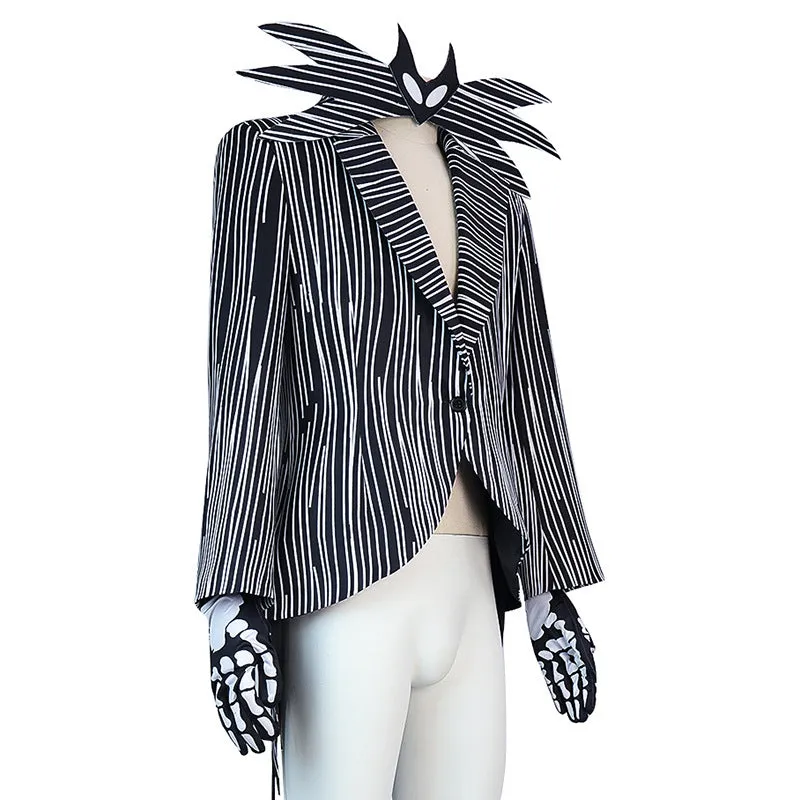 Nightmare Before Christmas Costume Black Stripe Uniform Christmas Suit