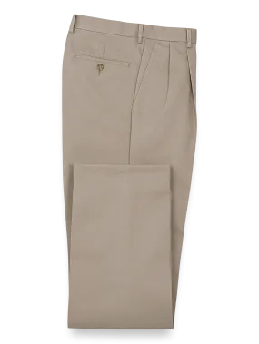 Non Iron Chino Pleated Pants - Khaki