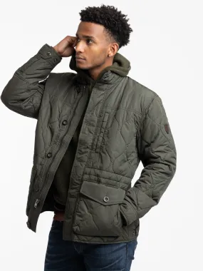 Olive Smoke Quilted Utility Jacket