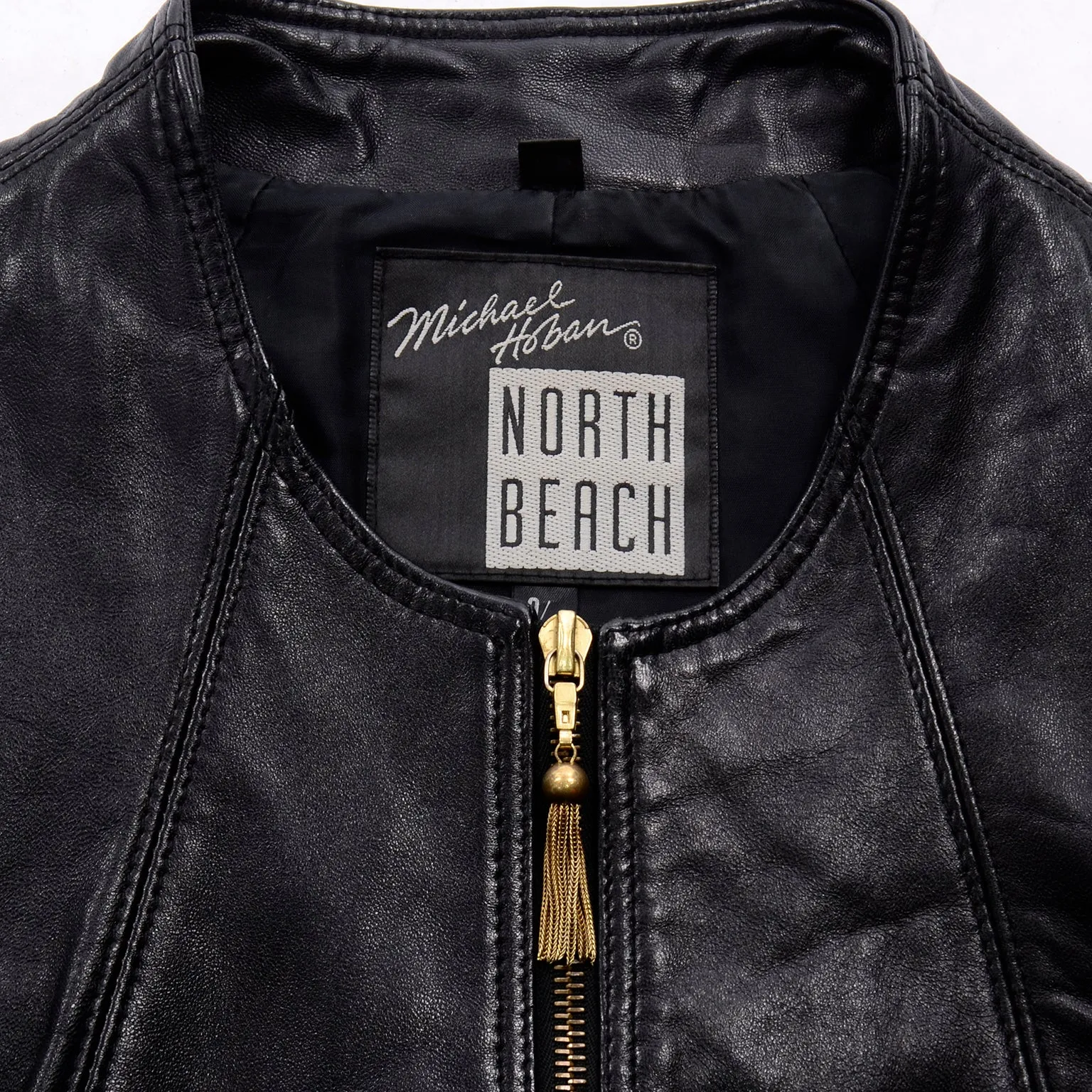 ON HOLD // Vintage Black Leather Jacket w Tassels by Michael Hoban North Beach Leather