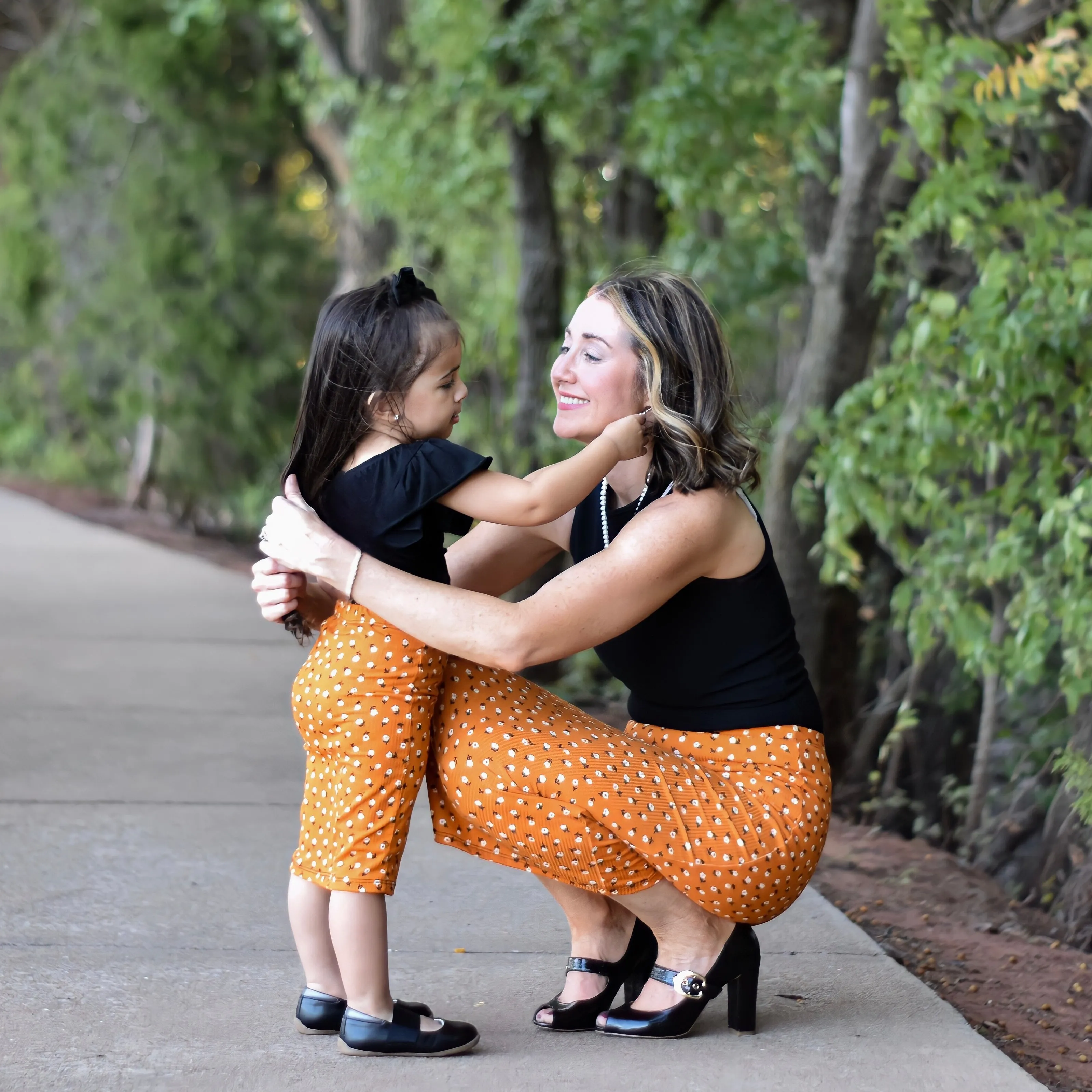 Orange Floral Pencil Skirt