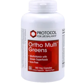 Ortho Multi Greens Iron-Free 180 vcaps by Protocol For Life Balance