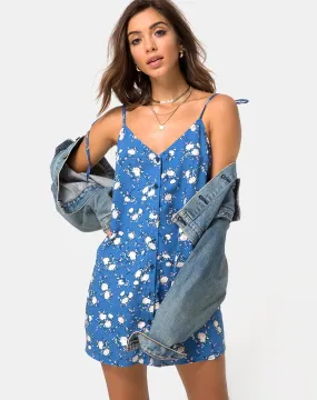 Osla Slip Dress in Soheila Floral Blue