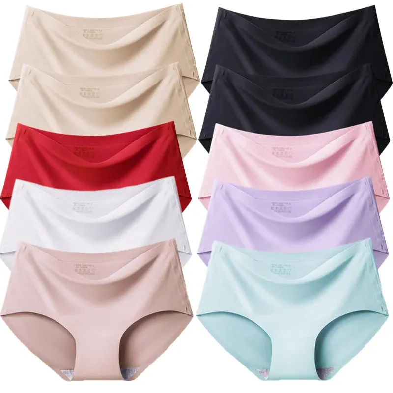 Pack de 10 culottes invisibles sans couture en soie glacée