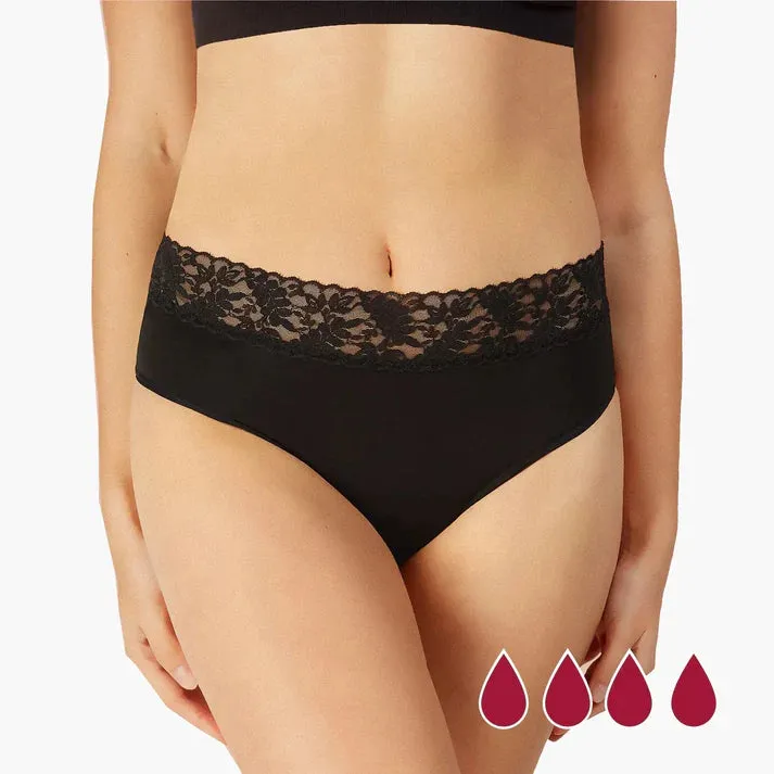 Pack de 3 Culottes Menstruelles en Dentelle pour Flux Abondant