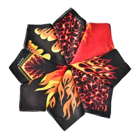 Pack of 12 Flame Squares Cotton Hip Hop Hijab Hijab Headband Headband Cowboy Handkerchiefs