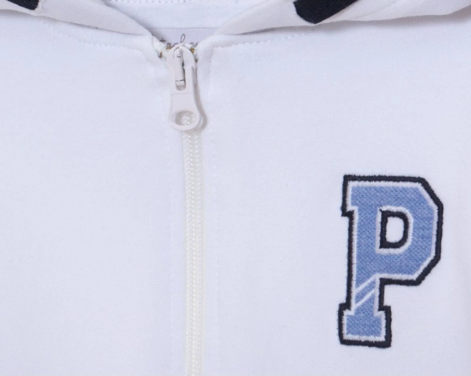 Patachou Boys White Logo Zip Up Hooded Jacket