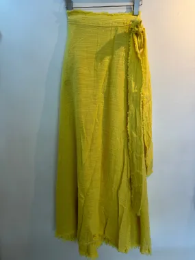 Pearl & Caviar Lemon Fringed Maxi Skirt