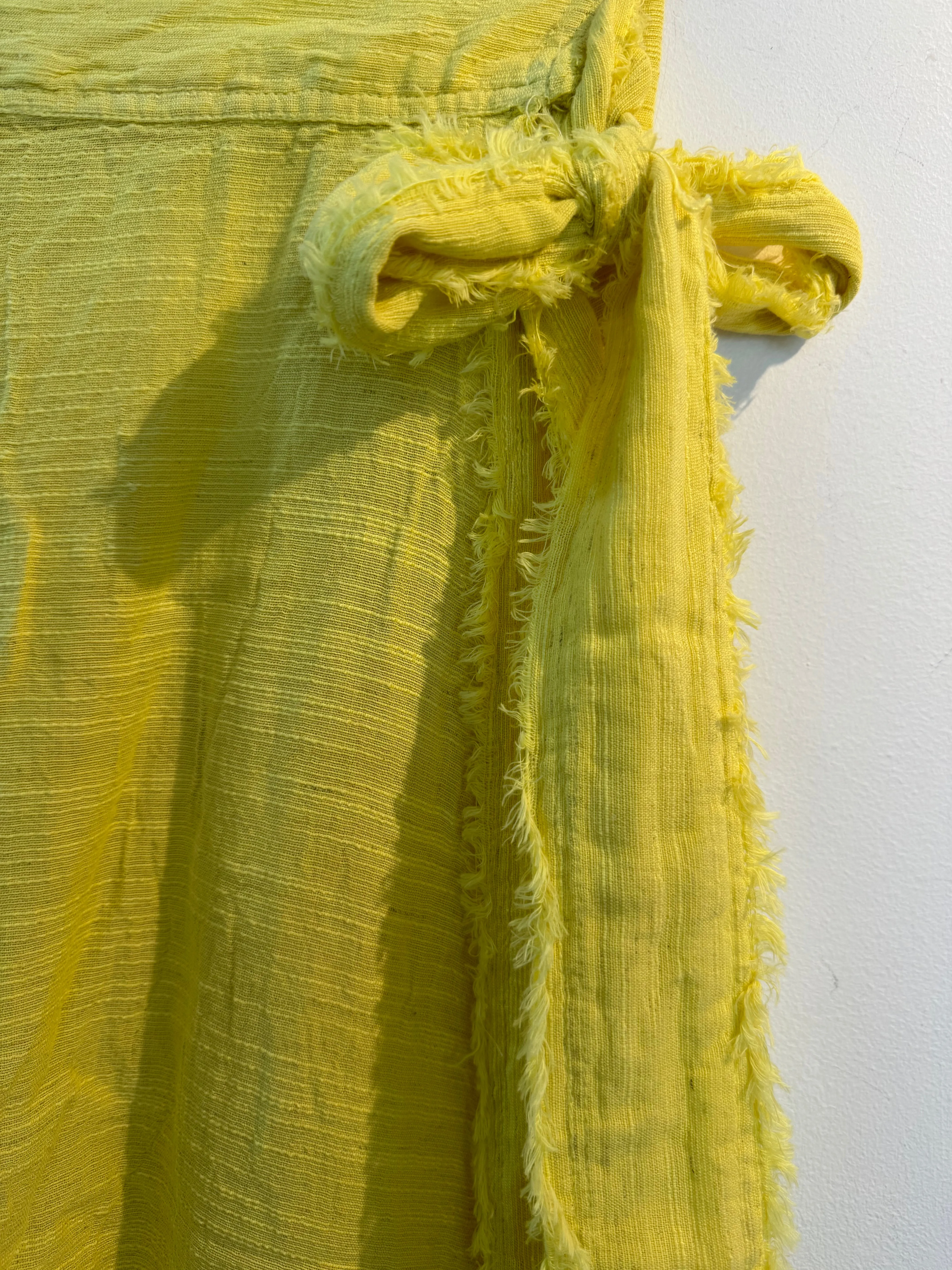 Pearl & Caviar Lemon Fringed Maxi Skirt