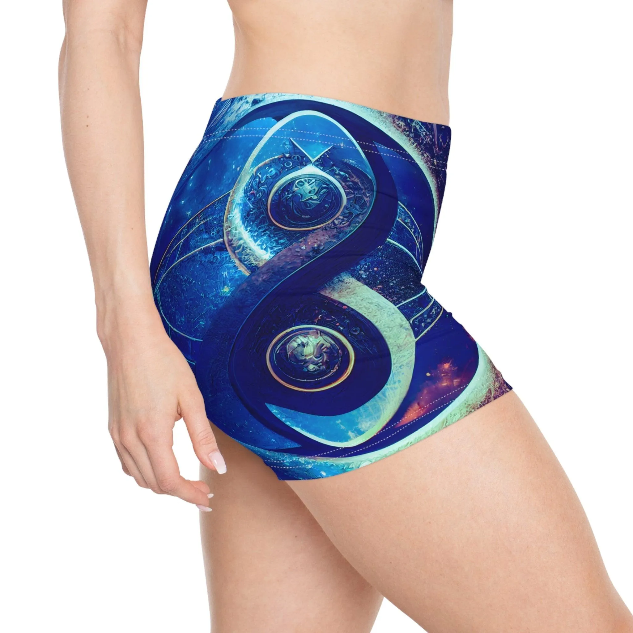 Perfect Balance of Order and Chaos - Infinity Sacred Geometry Women's Shorts (AOP) - Activewear