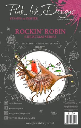 Pink Ink Designs Rockin Robin 6 in x 8 in Clear Stamp Set