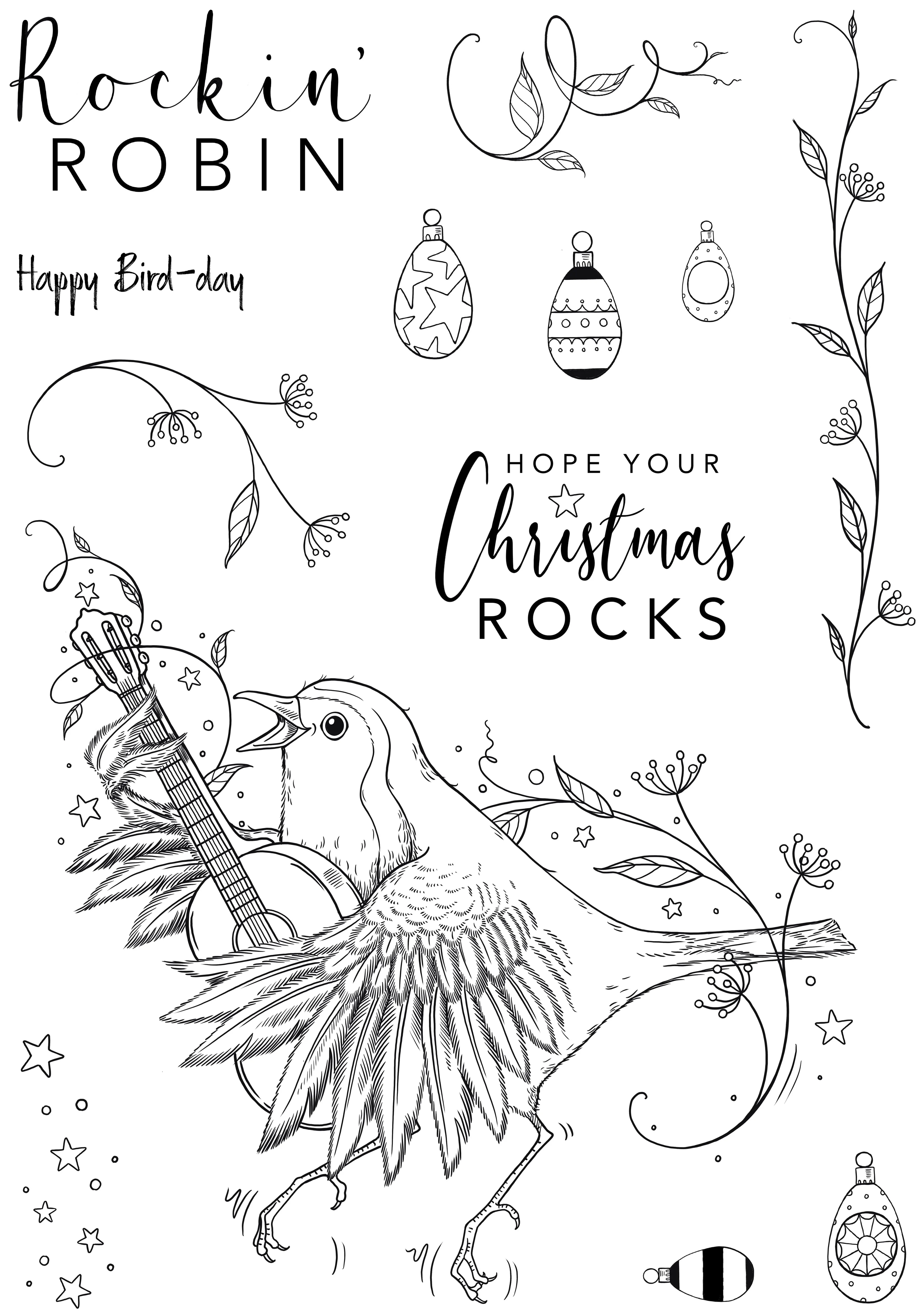 Pink Ink Designs Rockin Robin 6 in x 8 in Clear Stamp Set