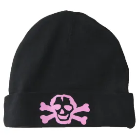 Pink Scribble Skull Infant Baby Beanie Cap