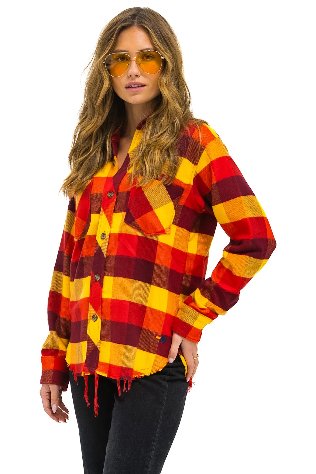 PLAID FLANNEL LIGHT WEIGHT UNISEX WESTERN SHIRT - SURFY PLAID