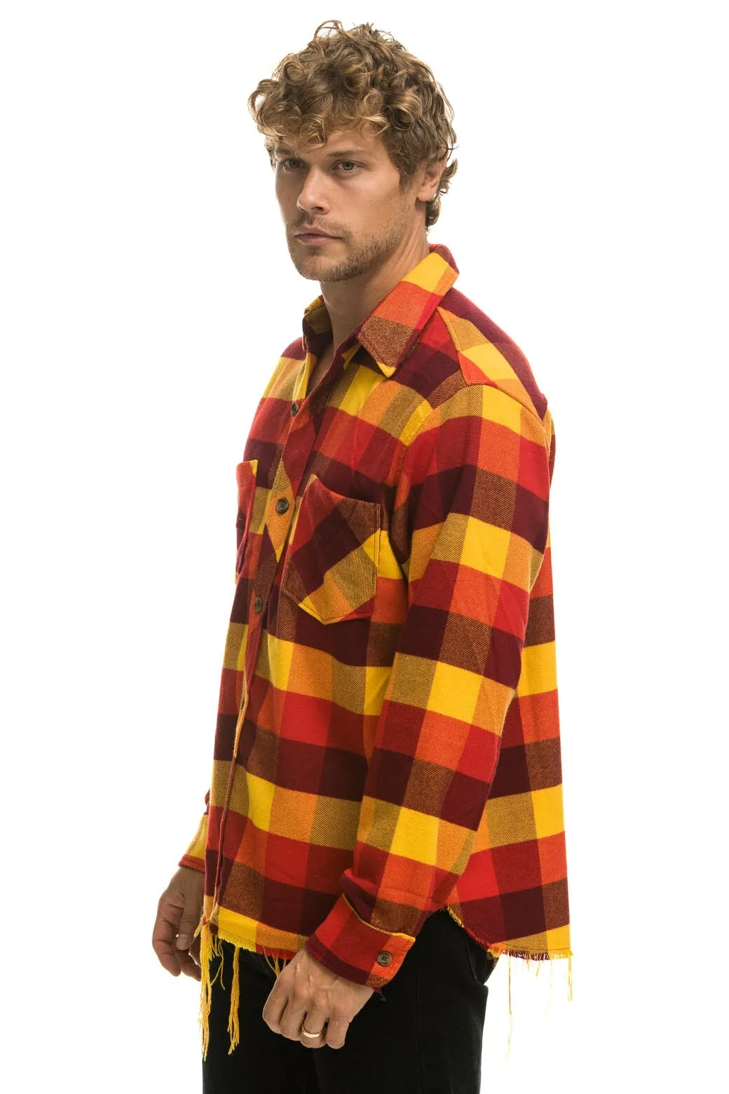 PLAID FLANNEL LIGHT WEIGHT UNISEX WESTERN SHIRT - SURFY PLAID