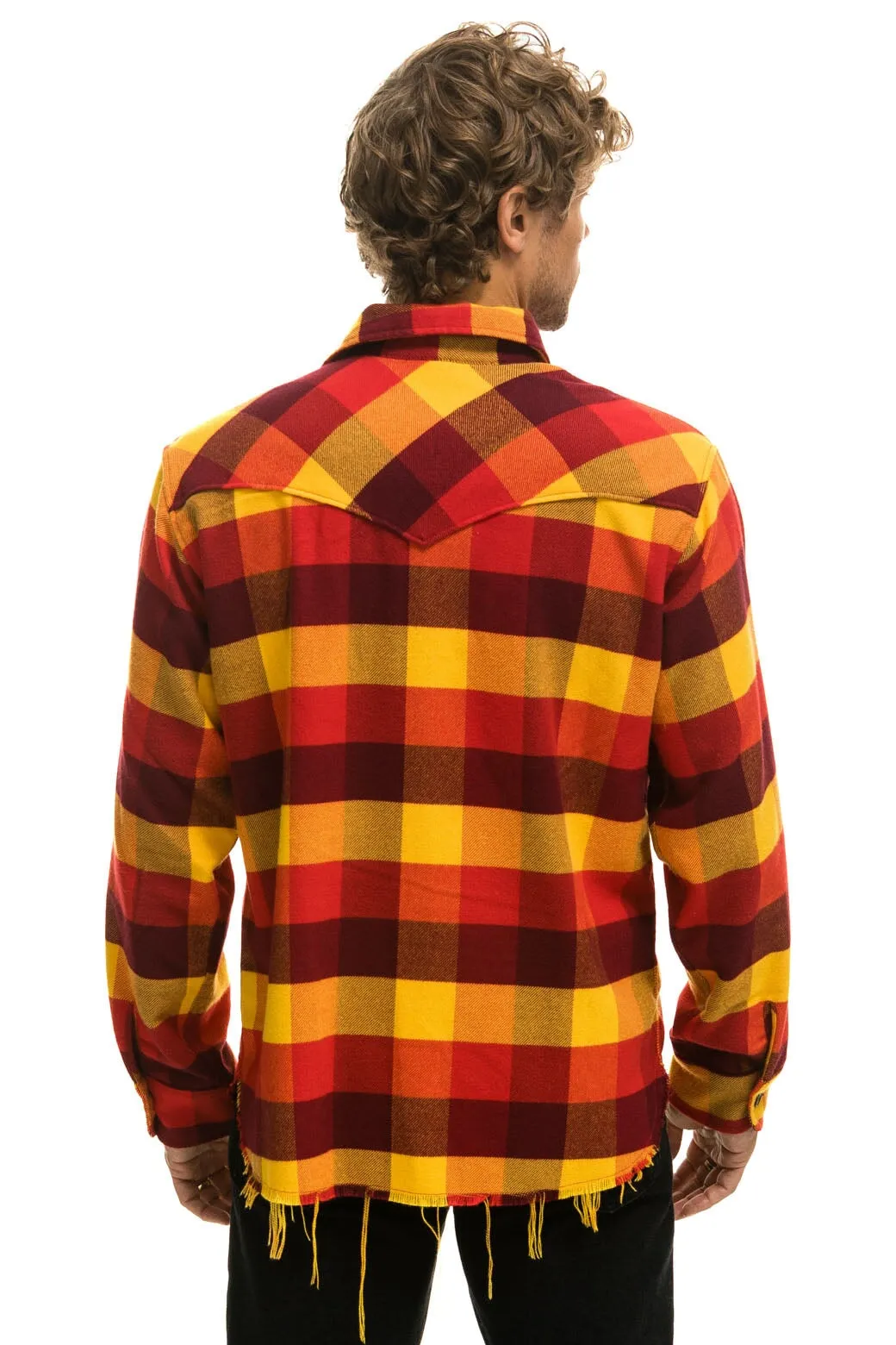 PLAID FLANNEL LIGHT WEIGHT UNISEX WESTERN SHIRT - SURFY PLAID