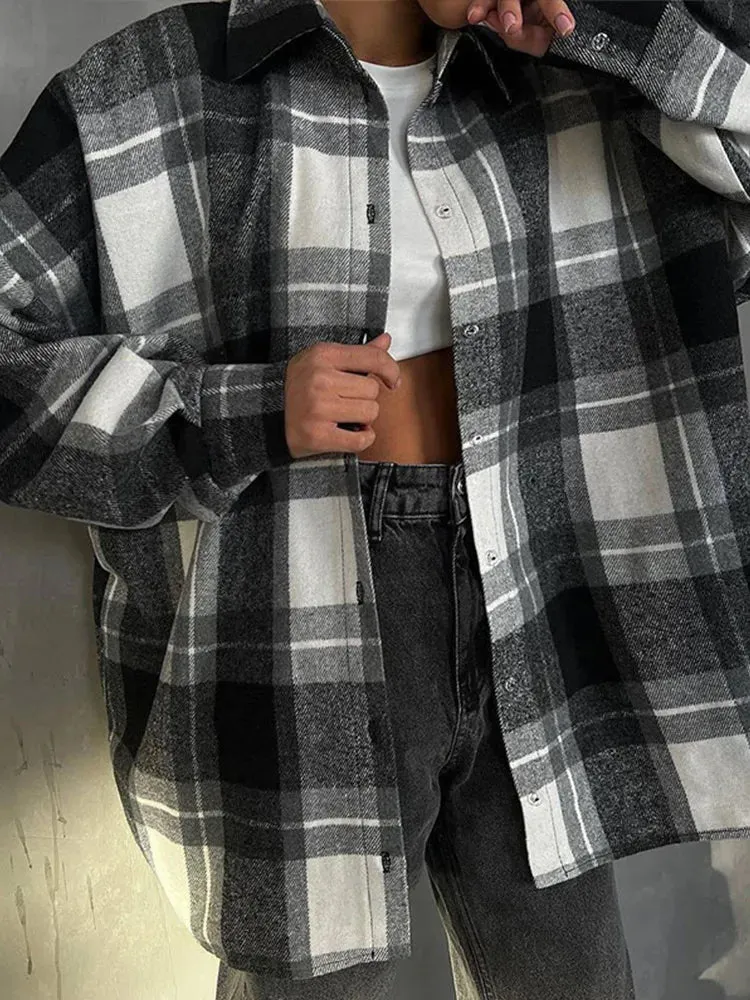 Plaid flannel shacket