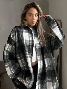 Plaid flannel shacket