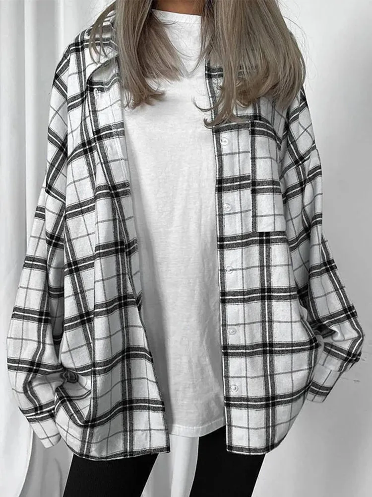 Plaid flannel shacket