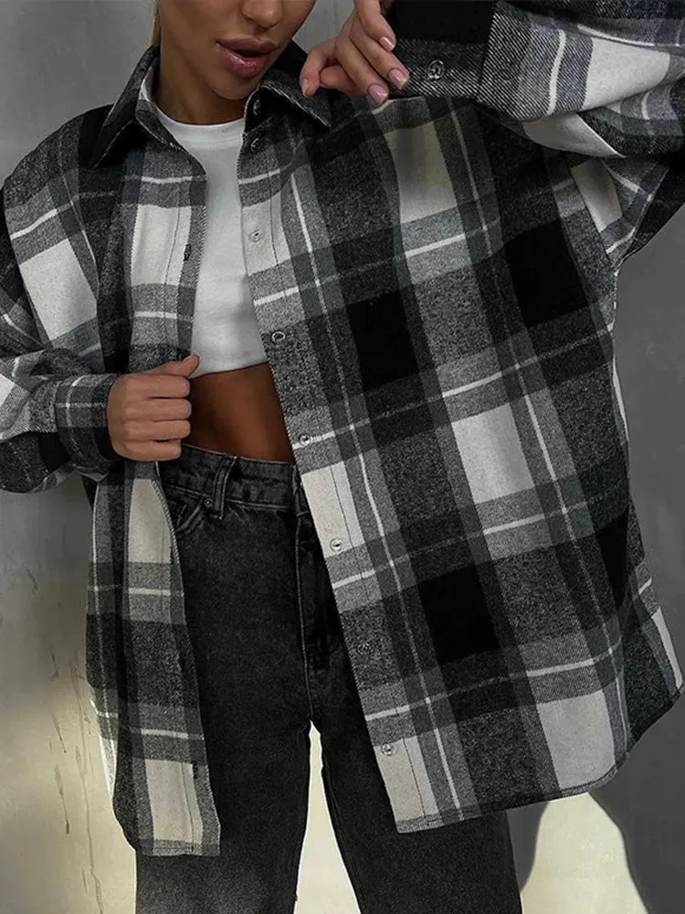 Plaid flannel shacket