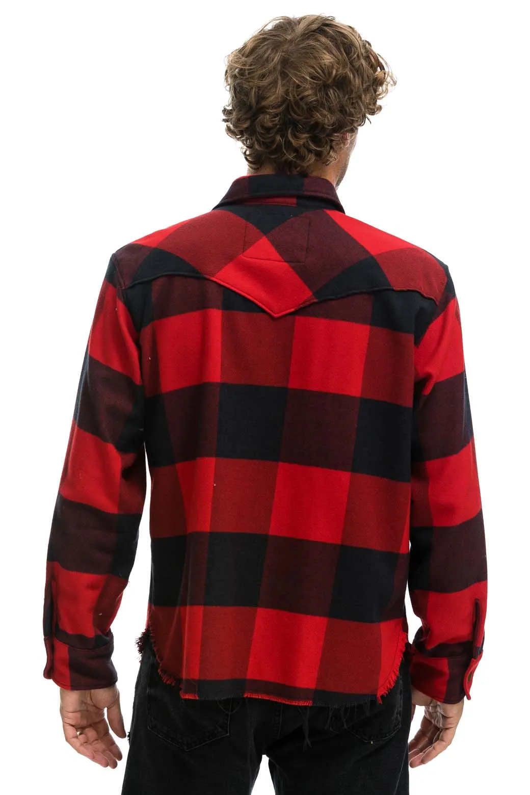 PLAID FLANNEL WESTERN SHIRT - BUFFALO PLAID