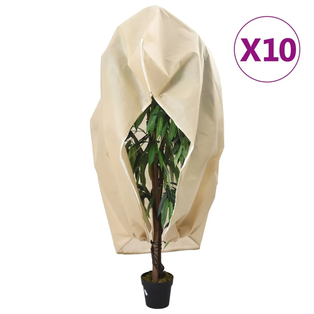 Plant Fleece Covers with Zip 10 pcs 70 g/m² 3.93x3 m