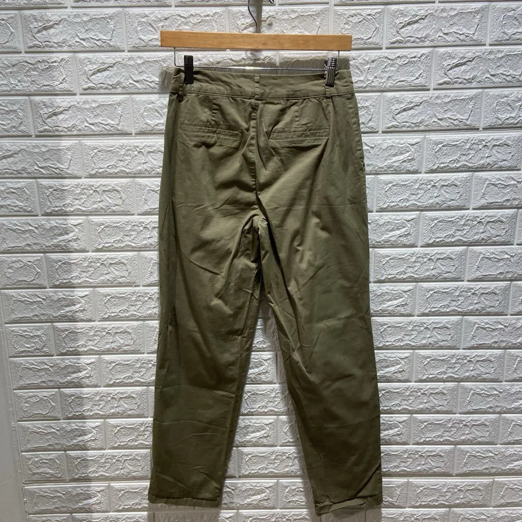 Pleated Waist Tapered Leg Chino Pants