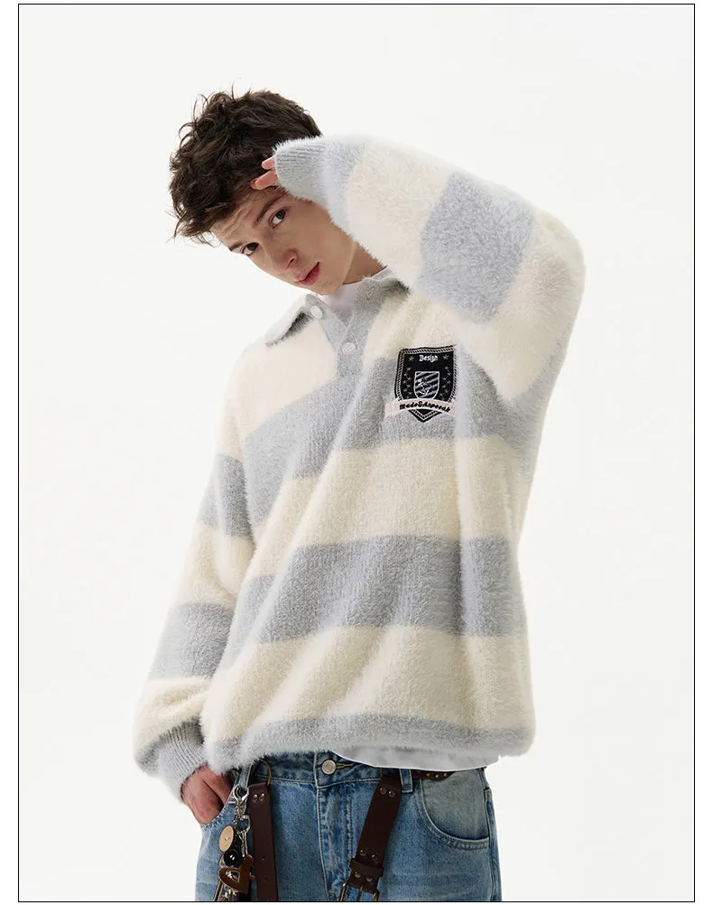 Polo collar Loose sweater