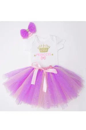 Princess bodysuit with tutu skirt and hairband