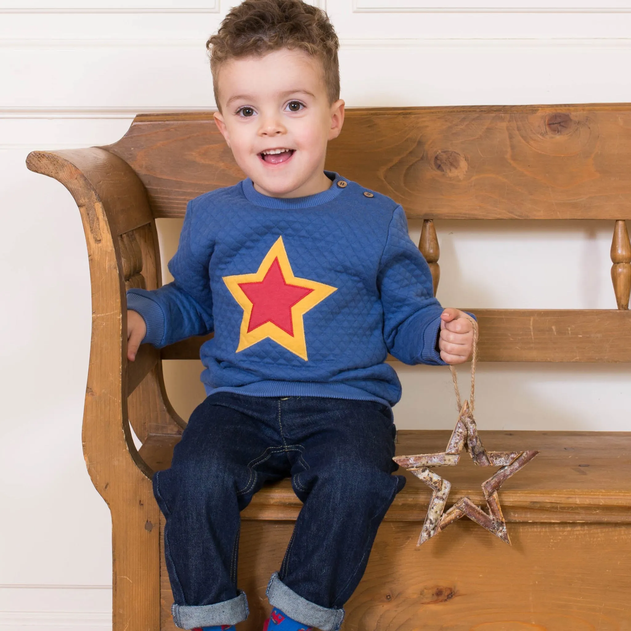 Quilted star sweatshirt