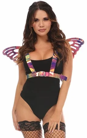 Rainbow Holo Body Harness w/Wings