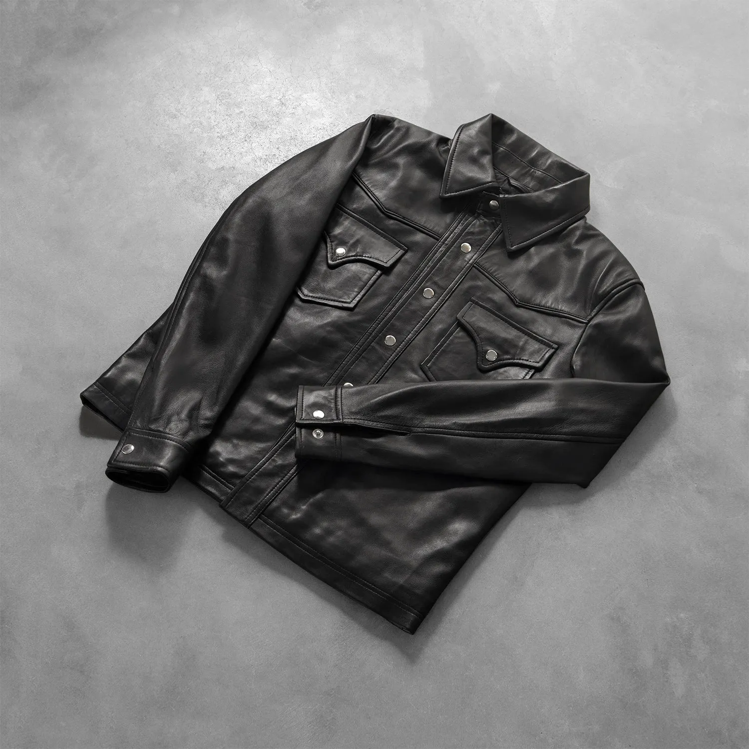 Ranchson Black Leather Shirt