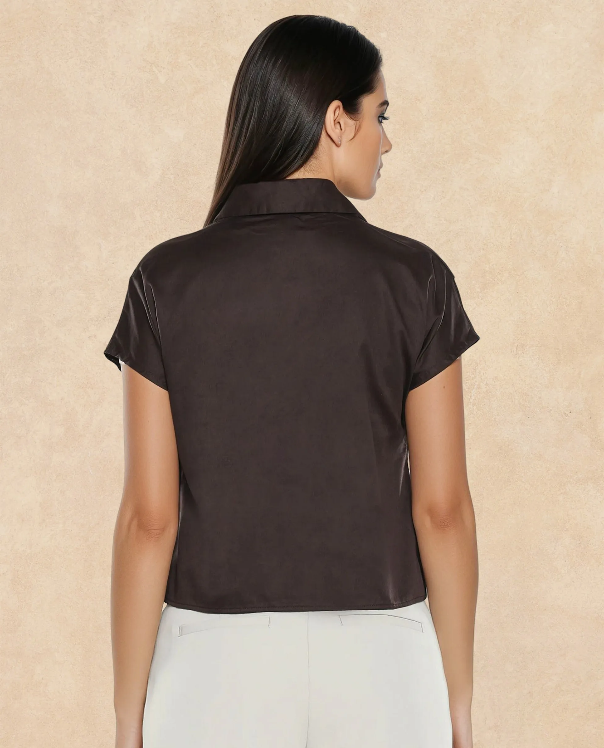 Rareism Women Aurelia Brown Plain Top