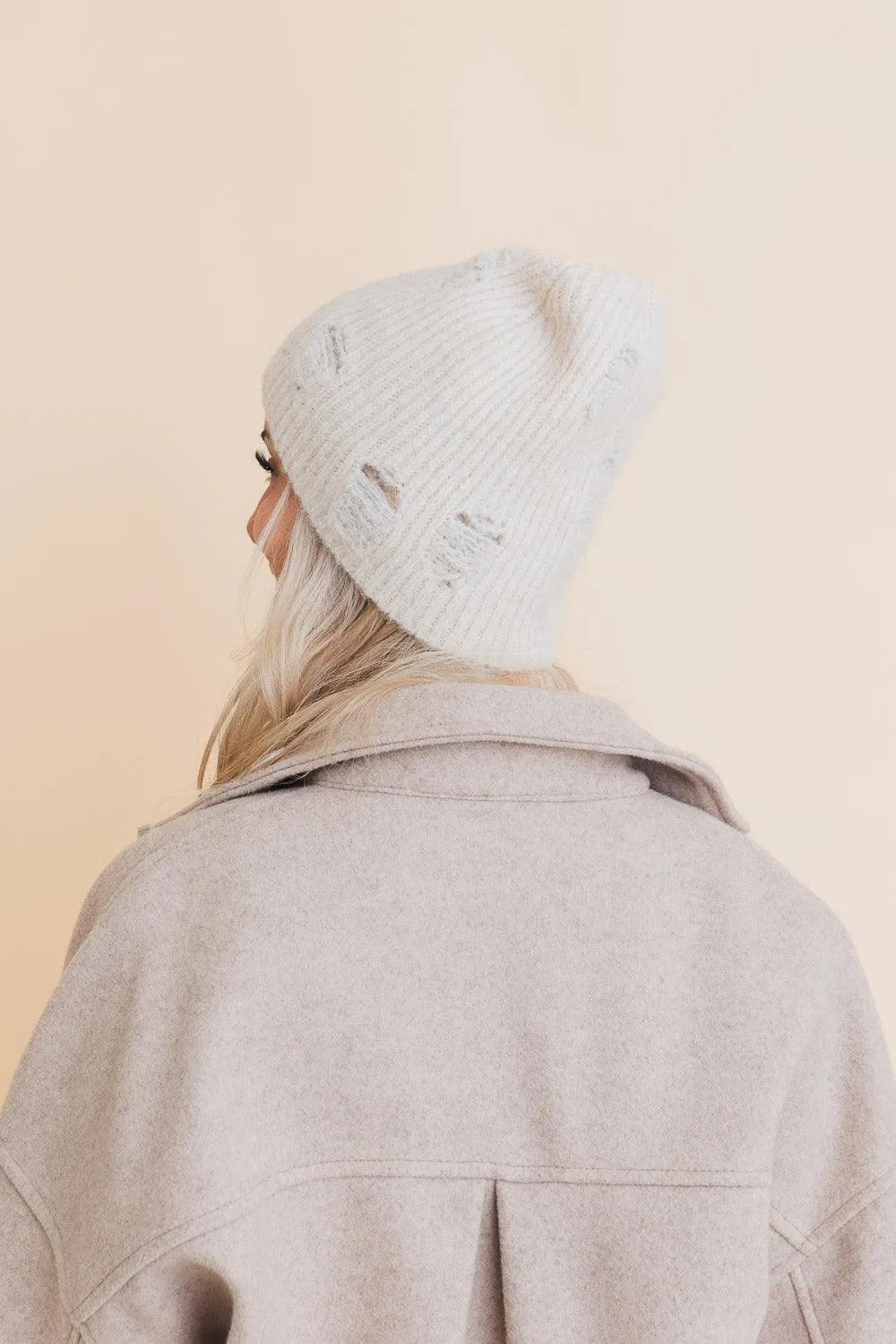 Rugged Edge Distressed Knit Beanie