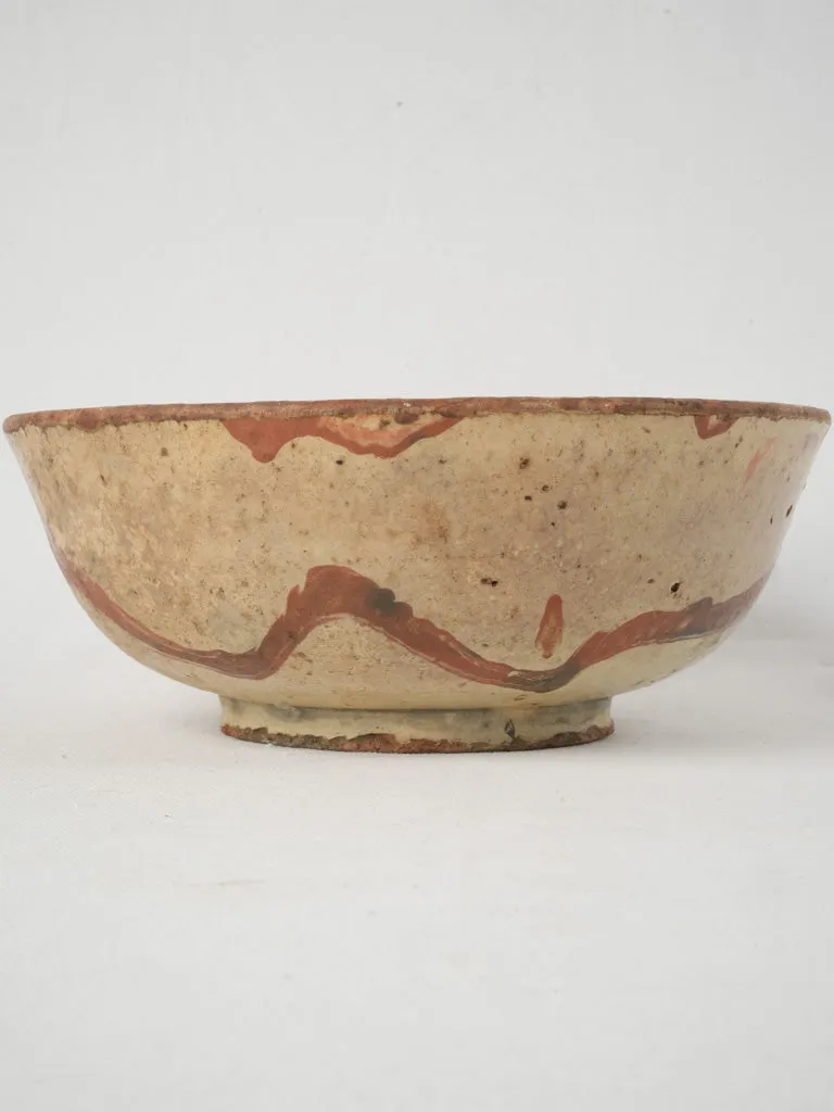 Rustic French Ceramic Bowl with Ochre Glaze 4"