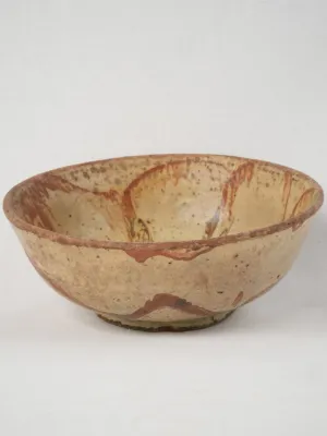 Rustic French Ceramic Bowl with Ochre Glaze 4"