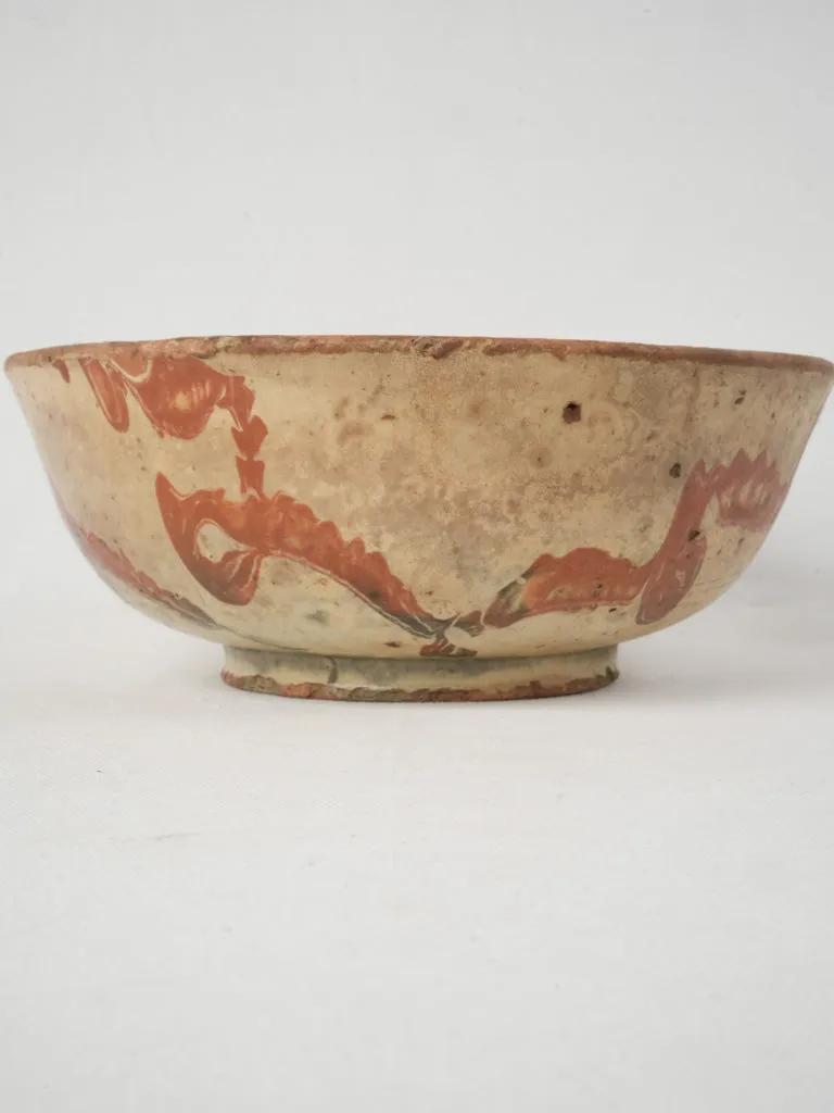 Rustic French Ceramic Bowl with Ochre Glaze 4"