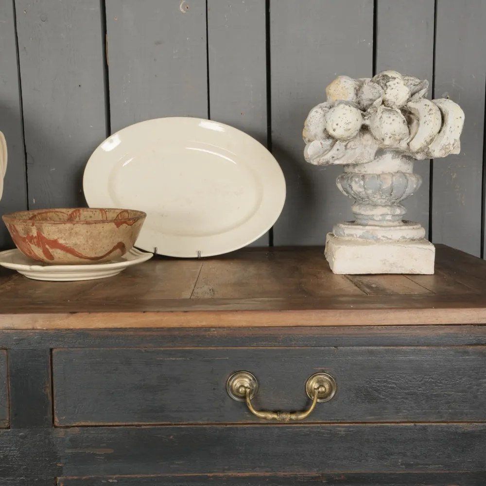 Rustic French Ceramic Bowl with Ochre Glaze 4"