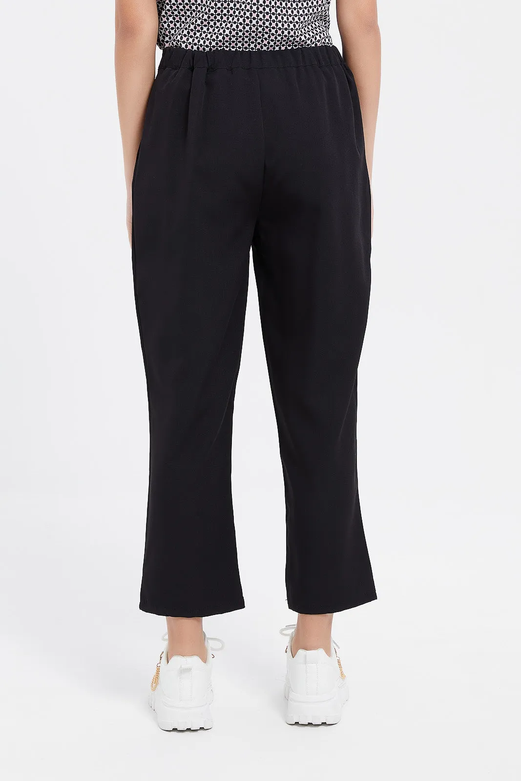 Senior Girls Black Culotte Pants