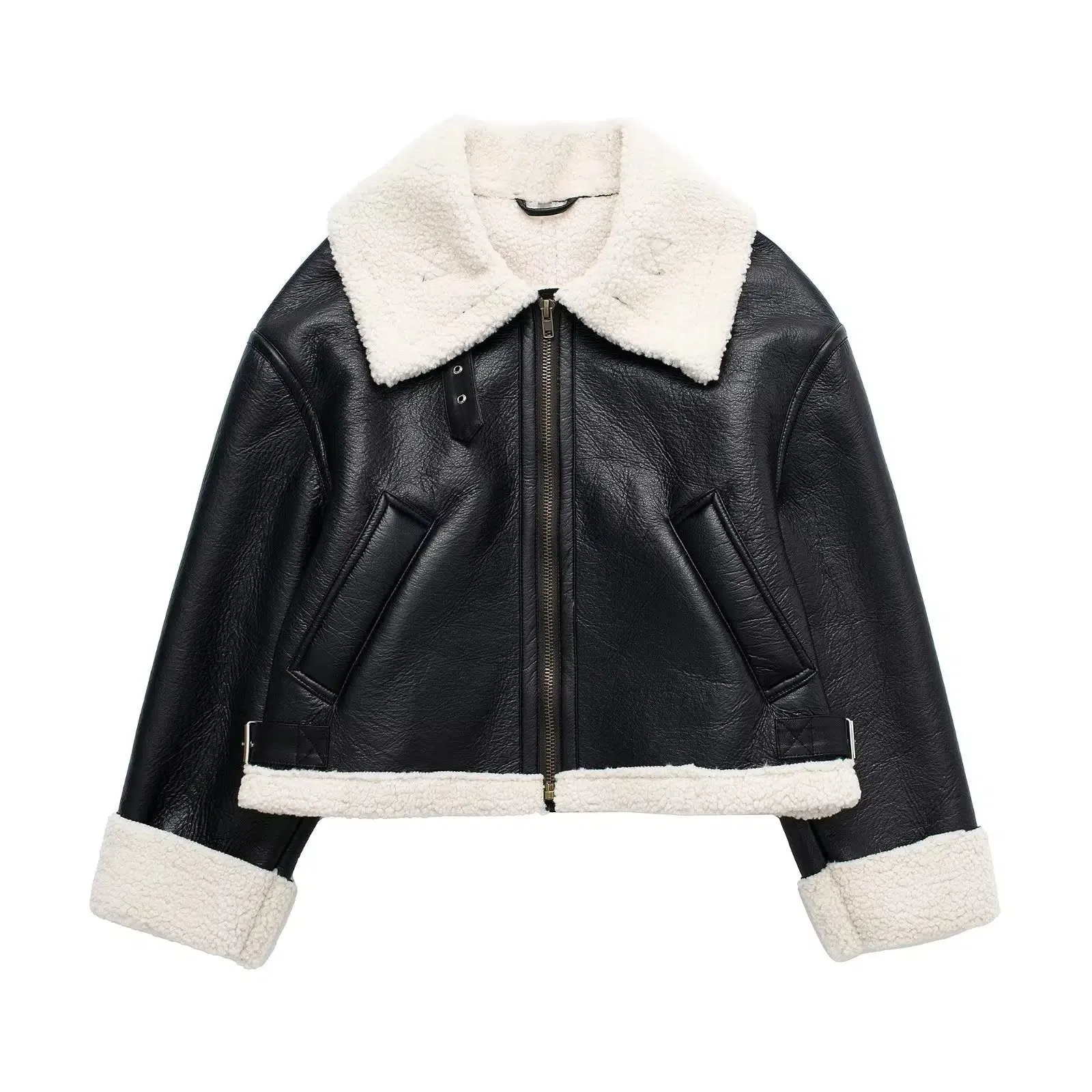 Shearling-Lined Leather Jacket