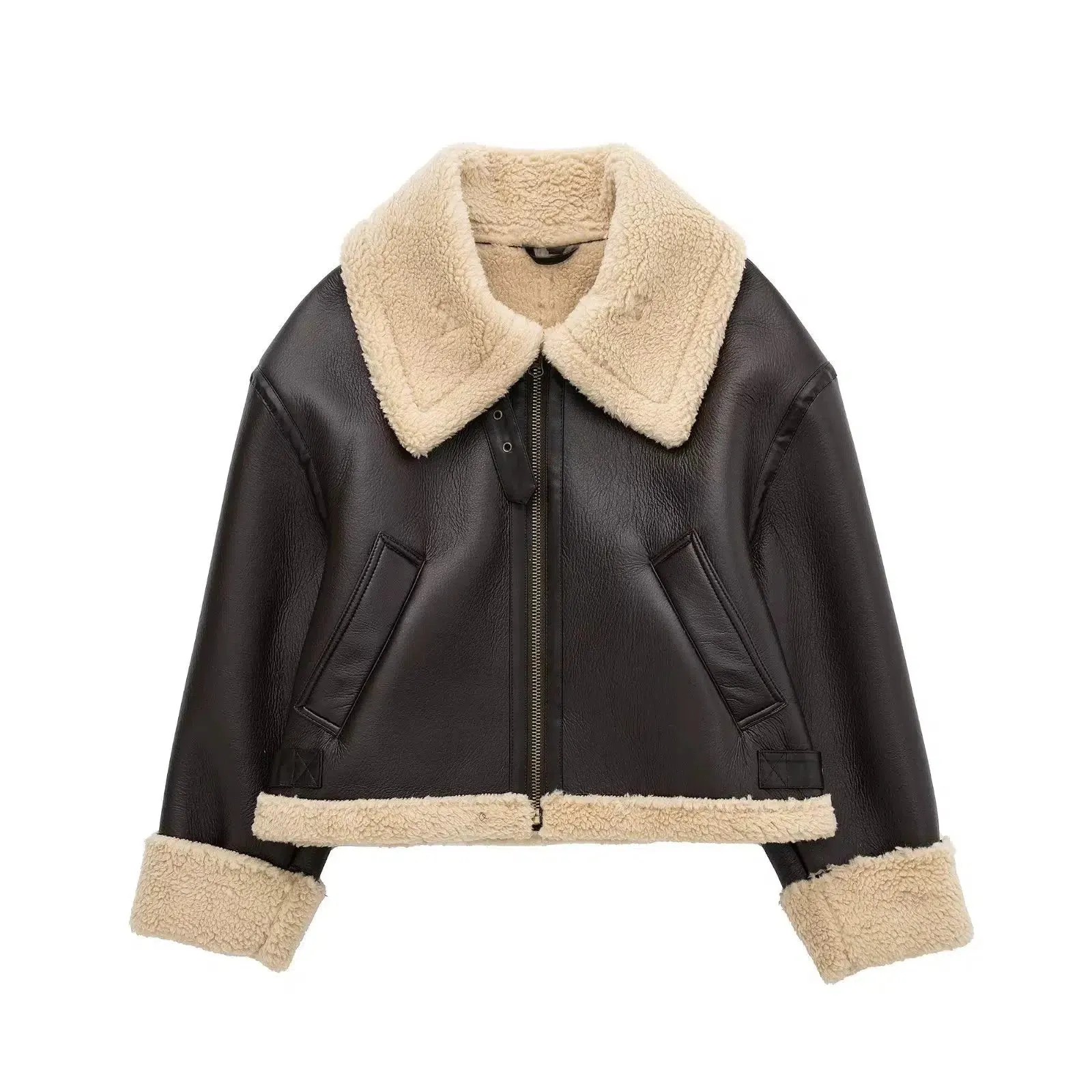 Shearling-Lined Leather Jacket