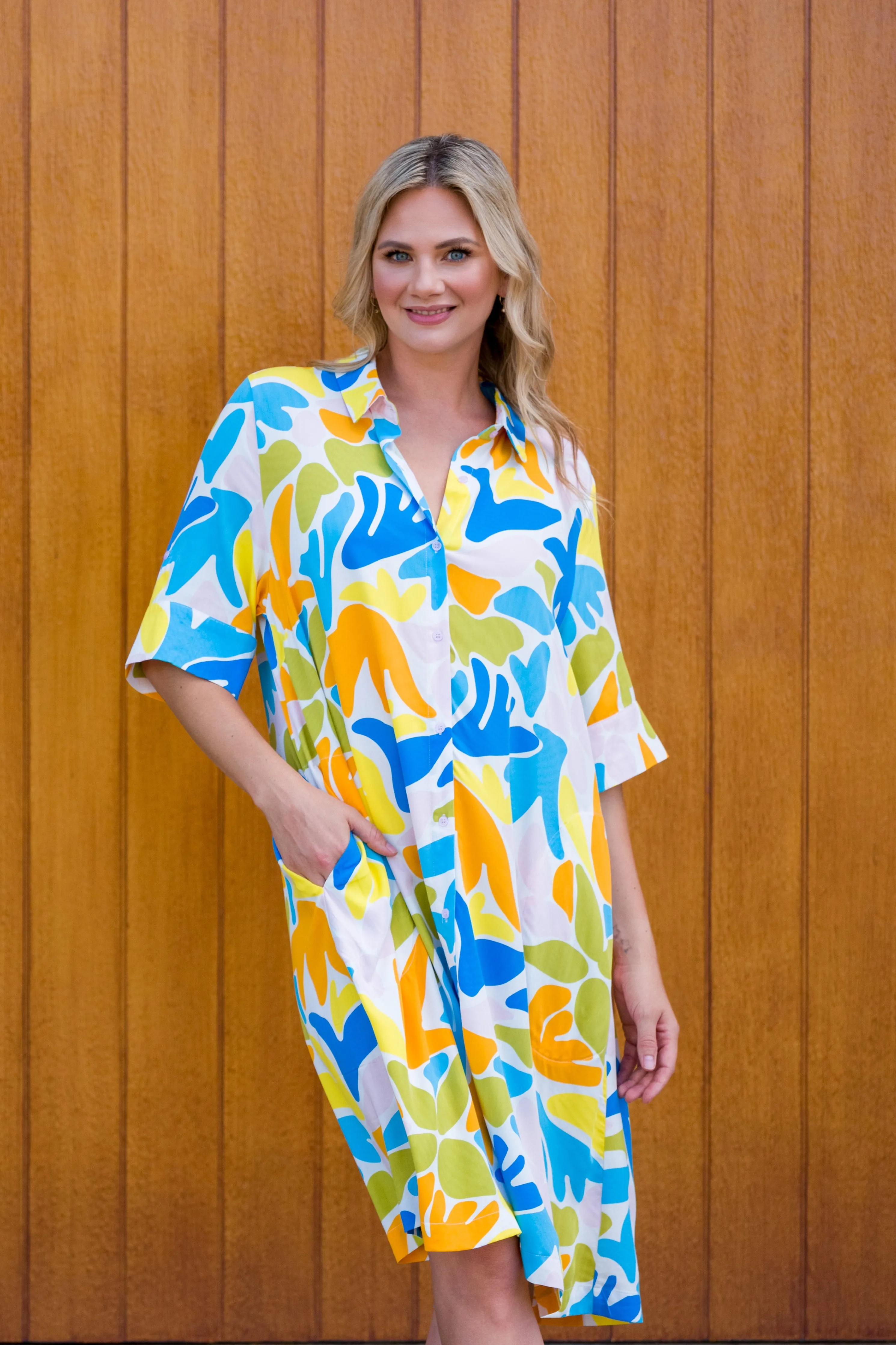 Shirt Dress | Crested Sunburst | FINAL SALE