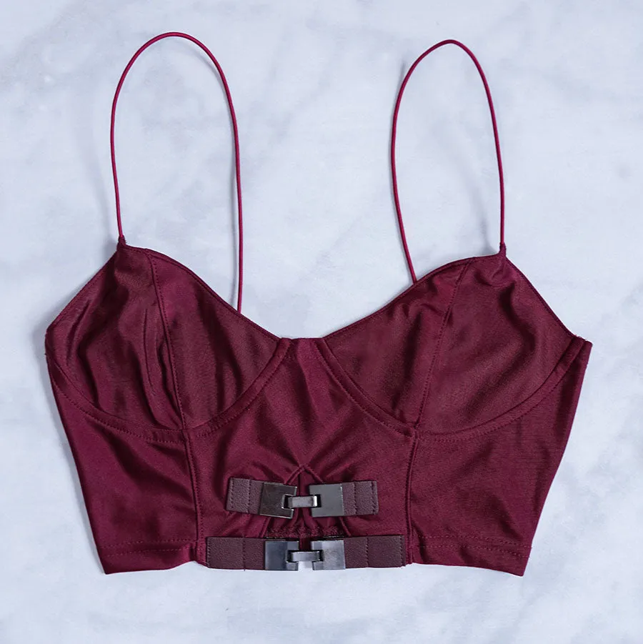 Shiso Waist Buckle Detail Bustier Top