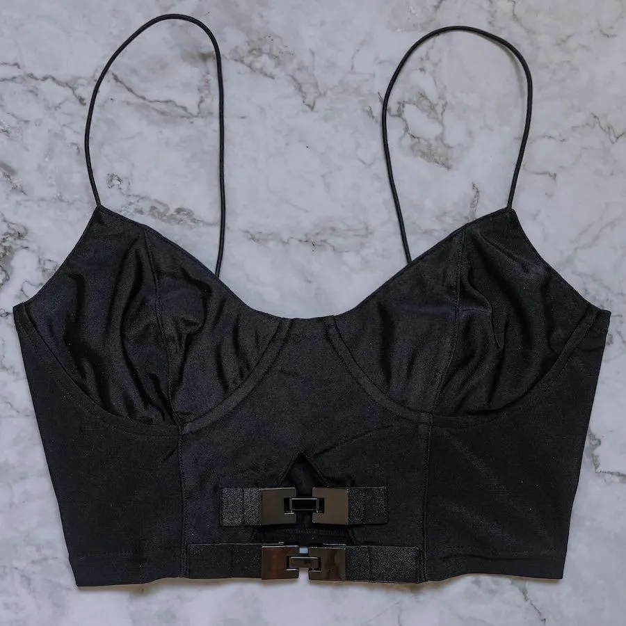 Shiso Waist Buckle Detail Bustier Top